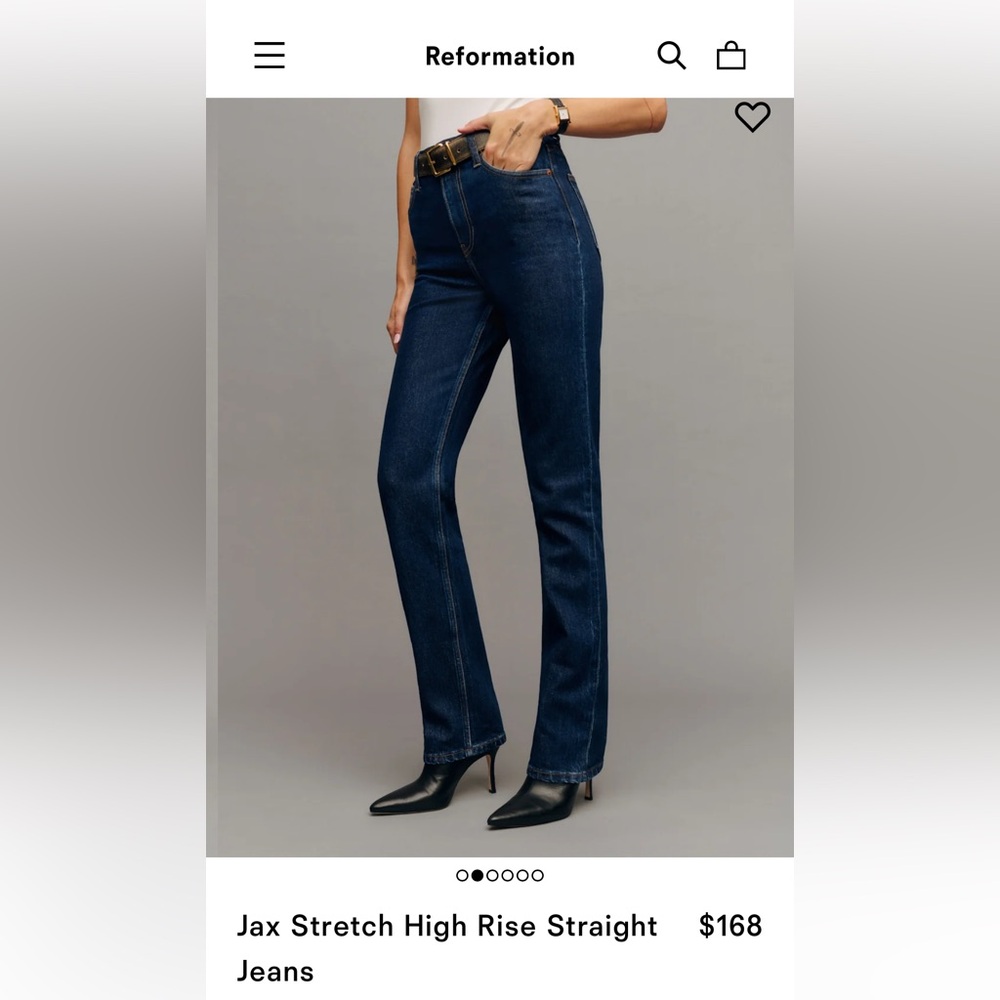 NWT - Reformation Women's Jax Stretch High Rise Straight Jeans - Blue (Seneca)
